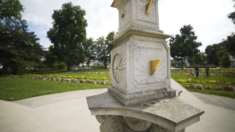 Image of sun clock in public park during sunny day, Germany. Stock Footage 102851333