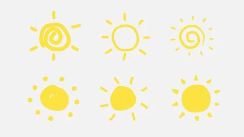 Image of the sun shining with a brush effect 스톡 일러스트