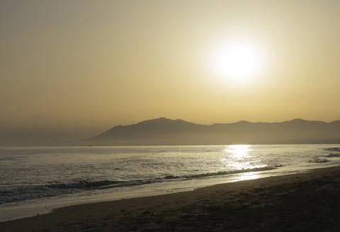 Image of a sunset on a beach Stock-Fotos