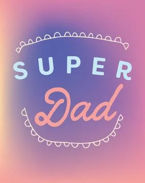 Image of super dad text with pattern on pink background Stock Photos