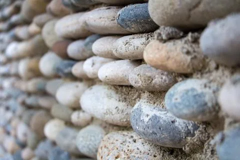 Image surface exactly paved with colourful stones Stock Photos