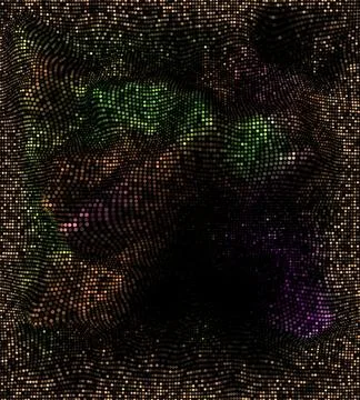 The image is a surface made up of multi-colored dots that create a textured.. Illustrazione stock