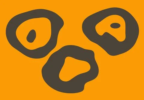 An image of a surprised funny smiley face on an orange background. Halloween. Stock Illustration