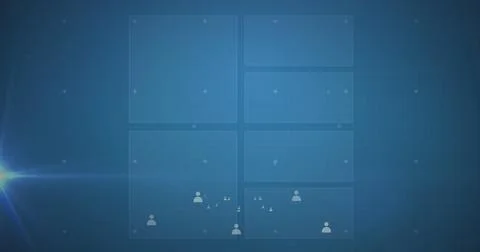 Image of tech icons and data processing on green digital screen Foto stock