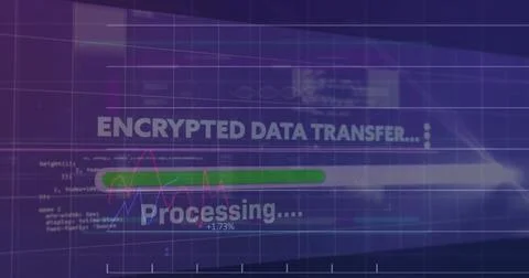 Image of text and computer data processing over screen Stockfoto's