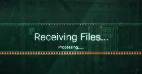 Image of text and data processing over computer servers Stock Photos