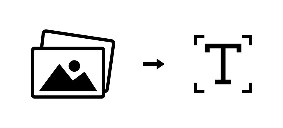 Image To Text Convert Creative Design Symbol Vector Stock Illustration