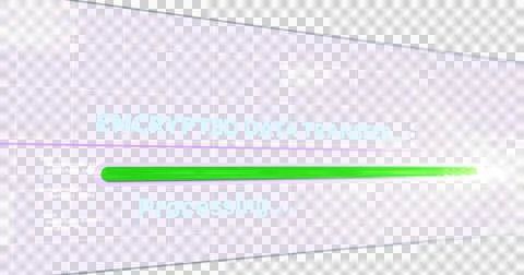 Image of text, encrypted data transfer, receiving, with moving green bar on Stock Illustration