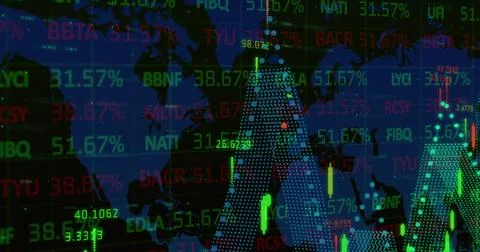 Image of text with globe and network of connections Stock Photos