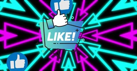 Image of like text over arrows Stock Illustration