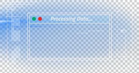 Image of text processing data and loading, with time bar on blue computer Stock Illustration
