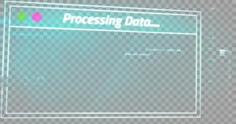 Image of text, processing data, loading, with moving bar on green interface Stock Illustration