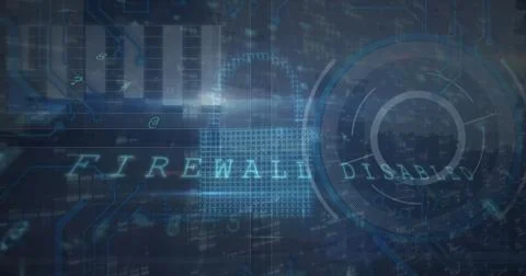 Image of texts over padlock, cloud, shield and circles over graph, letters,.. Stock Photos