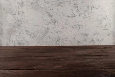 Image of textural table in front of abstract blurred background. Empty textur Stock Photos