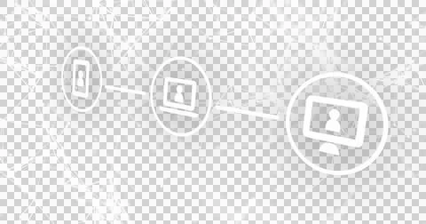 Image of three digital icons with computer interface Illustrazione stock