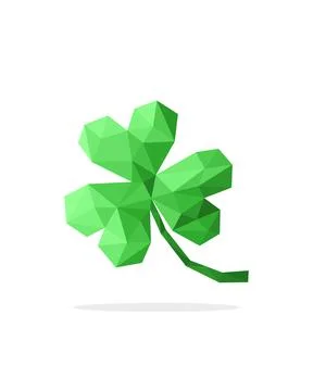 Image of three leaf clover polygonal art. vector illustration イラスト素材