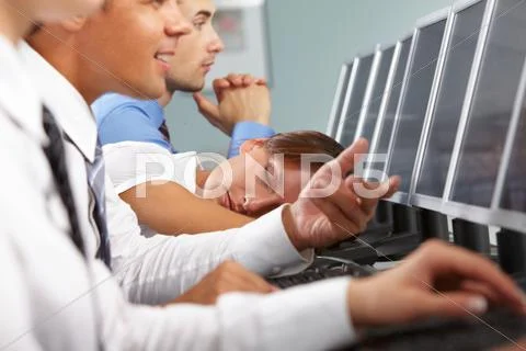 Image of tired businesswoman sleeping in working environment Stock Photos
