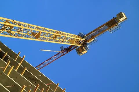 An image of a tower crane. Stock Photos