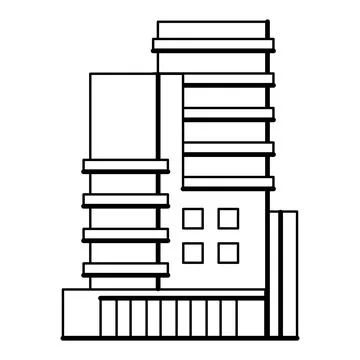 Image of town building. Emblem real estate company. Stock Illustration
