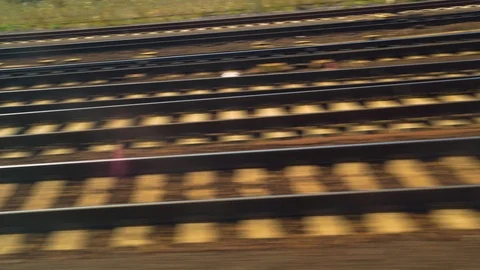 Image of a train moving over rail tracks... | Stock Video | Pond5