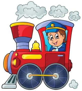 Image with train theme - illustration. Stock Illustration