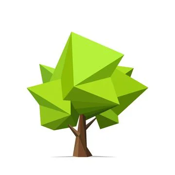 Image of tree polygonal art. vector illustration Stock Illustration