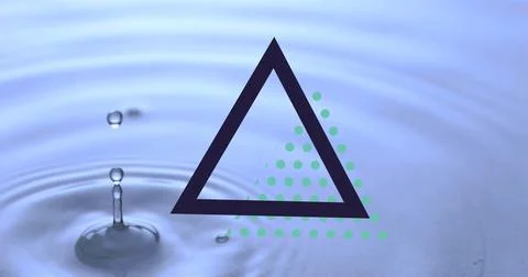 Image of triangle over drop falling into water Stock Photos