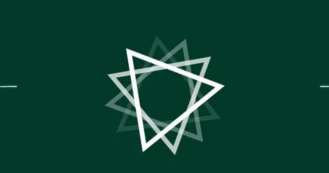 Image of triangles and trails on black background Stock Illustration