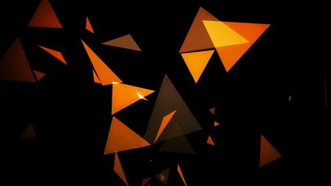 An image of triangles springing up on a black background Stock Illustration