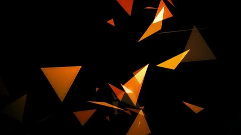 An image of triangles springing up on a black background Stock Illustration