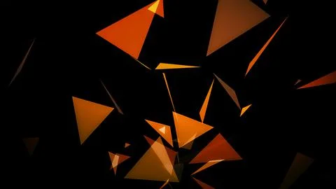 An image of triangles springing up on a black background Stock Illustration