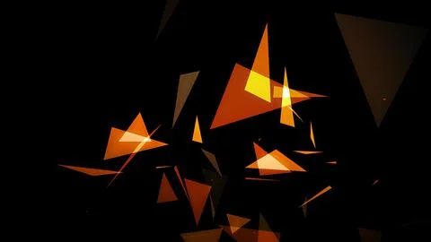 An image of triangles springing up on a black background Stock Illustration