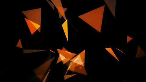 An image of triangles springing up on a black background Stock Illustration