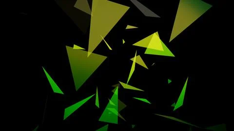 An image of triangles springing up on a black background Stock Illustration