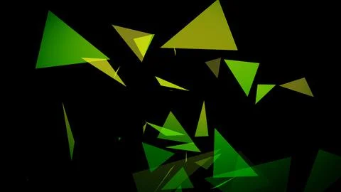 An image of triangles springing up on a black background Stock Illustration
