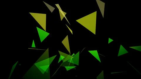 An image of triangles springing up on a black background Stock Illustration
