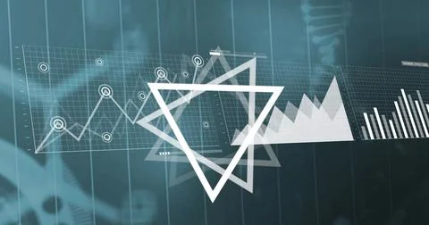 Image of triangles, tatistics and data processing Fotos de archivo