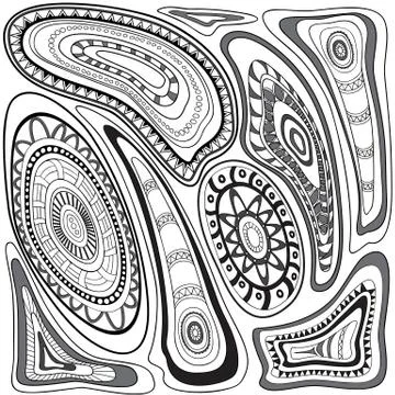 Image with tribal shapes Stock Illustration