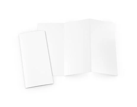 An image of a Trifold Brochure open and closed isolated on a white background Stock Photos