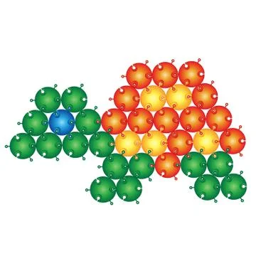 Image of a turtle made up of mosaic pieces, isolated object on a white Illustrazione stock