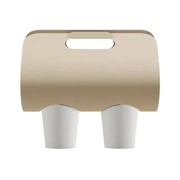 A image of two Coffee Cups in Carrier isolated on a white background Stock Illustration