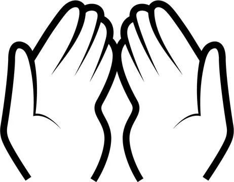 The image is of two hands clasped together, with one hand on top of the other Stock Illustration