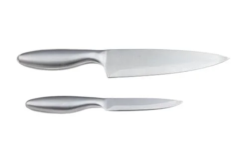 Image of two kitchen knifes - small and big Stock Photos