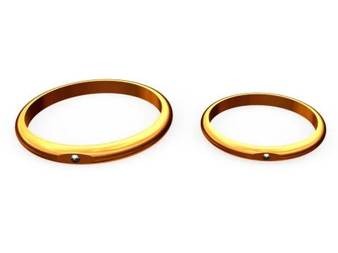 Image two line of laying wedding rings. Stock-Illustration