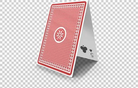 Image of two playing cards leaning against each other to form a tent shape Stock Photos