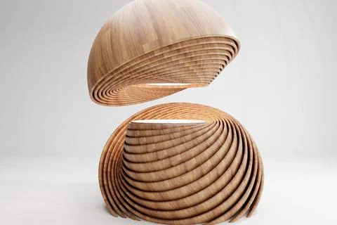 Image of two shiny brown round objects with layers and a white center on the gre 스톡 일러스트