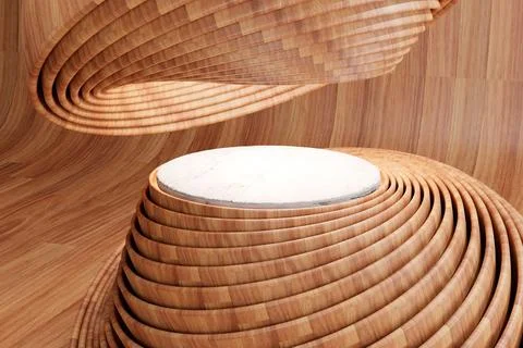 Image of two shiny brown round objects with layers and a white center on the gre Stock Illustration