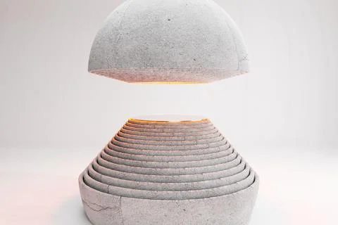 Image of two shiny brown round objects with layers and a yellow center on the gr イラスト素材