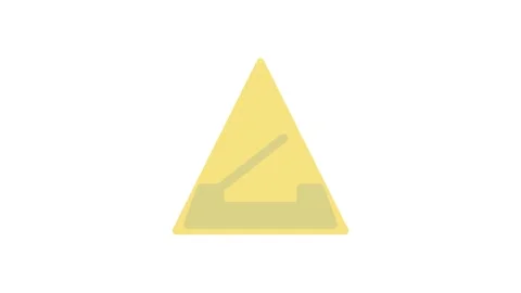 Image of two triangles, both containing a hammer symbol, displayed on a neu.. Stock Footage 333666422
