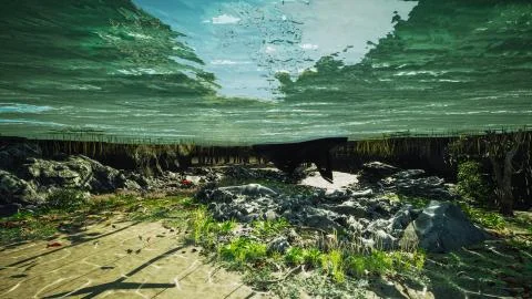 Image underwater trip 3d render illustration Stock Illustration